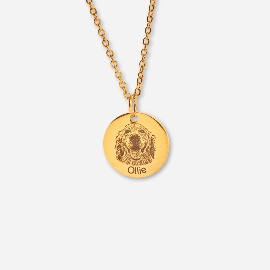 Customized Pet Portrait Necklace in Sterling Silver