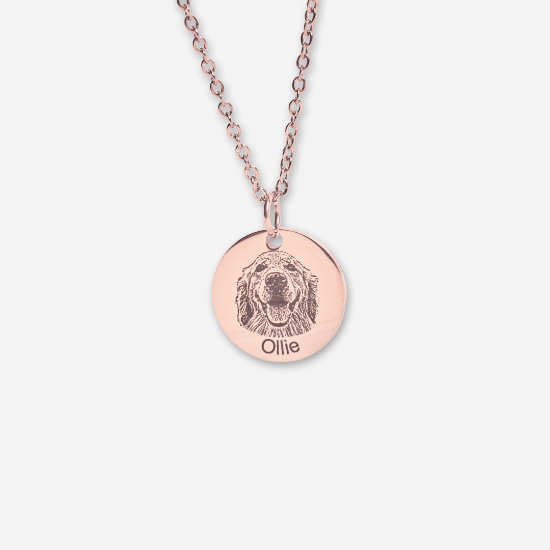 Customized Pet Portrait Necklace in Sterling Silver