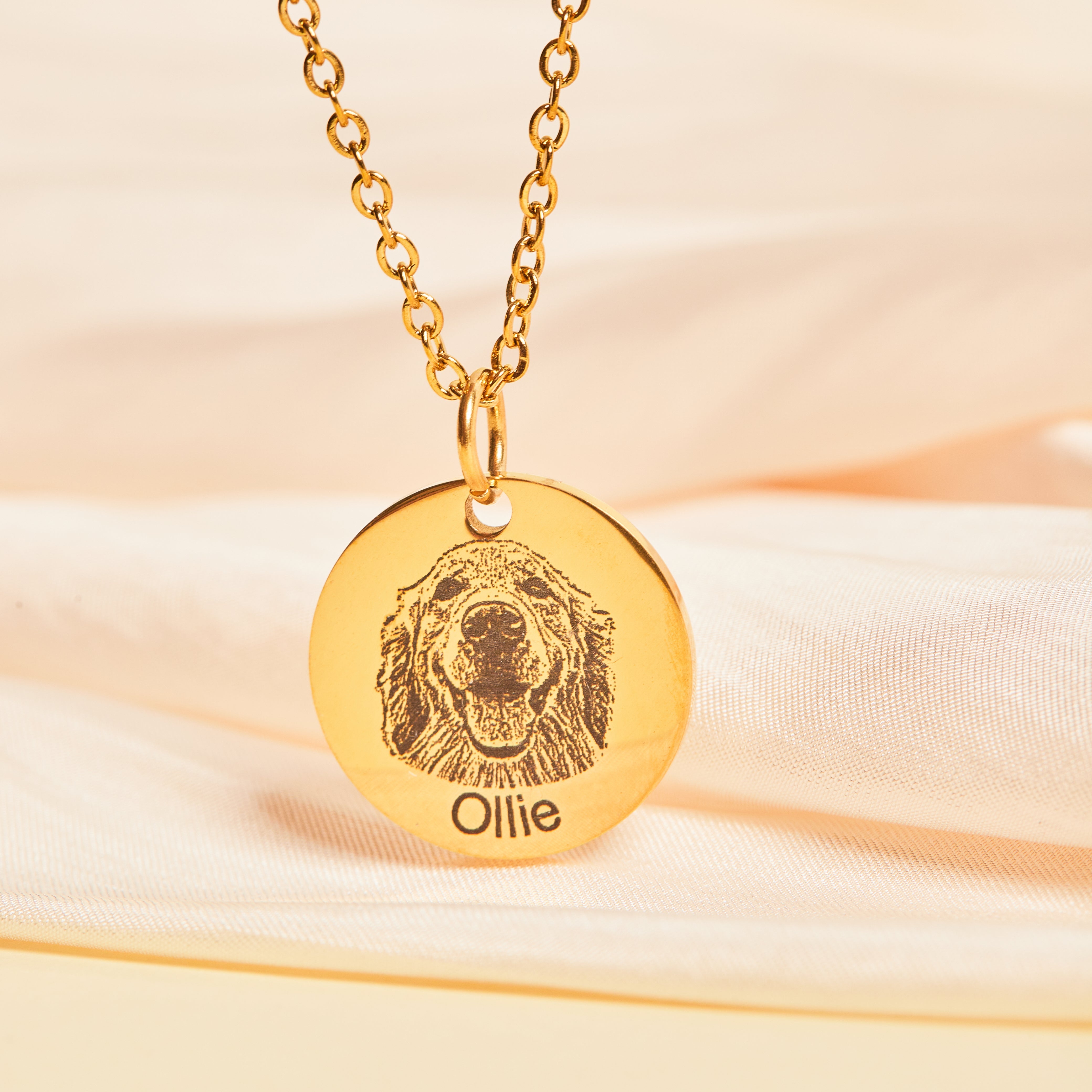 Customized Pet Portrait Necklace in Sterling Silver