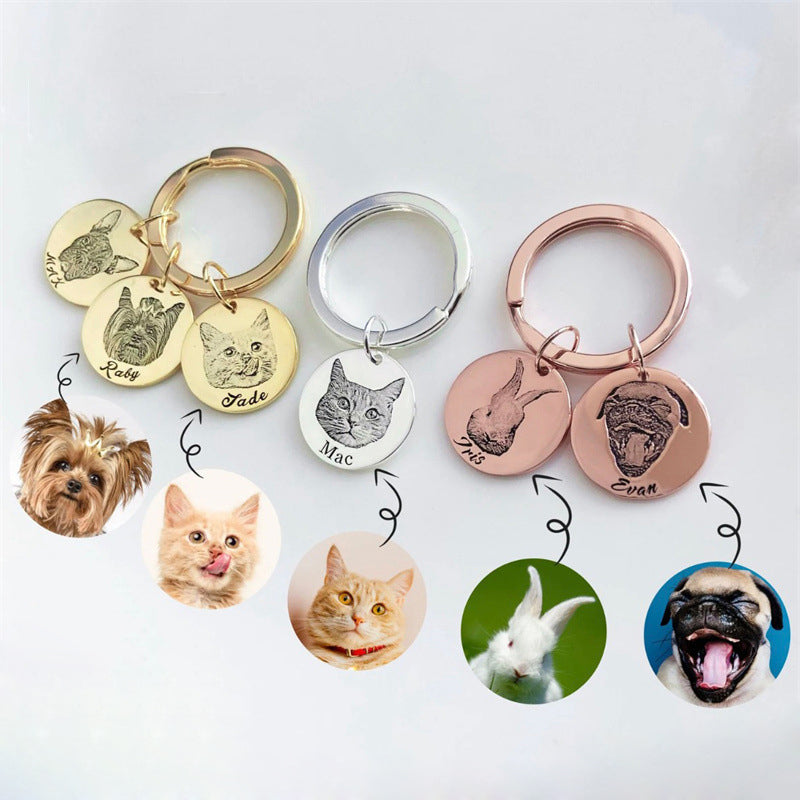Customized Pet Portrait Necklace in Sterling Silver