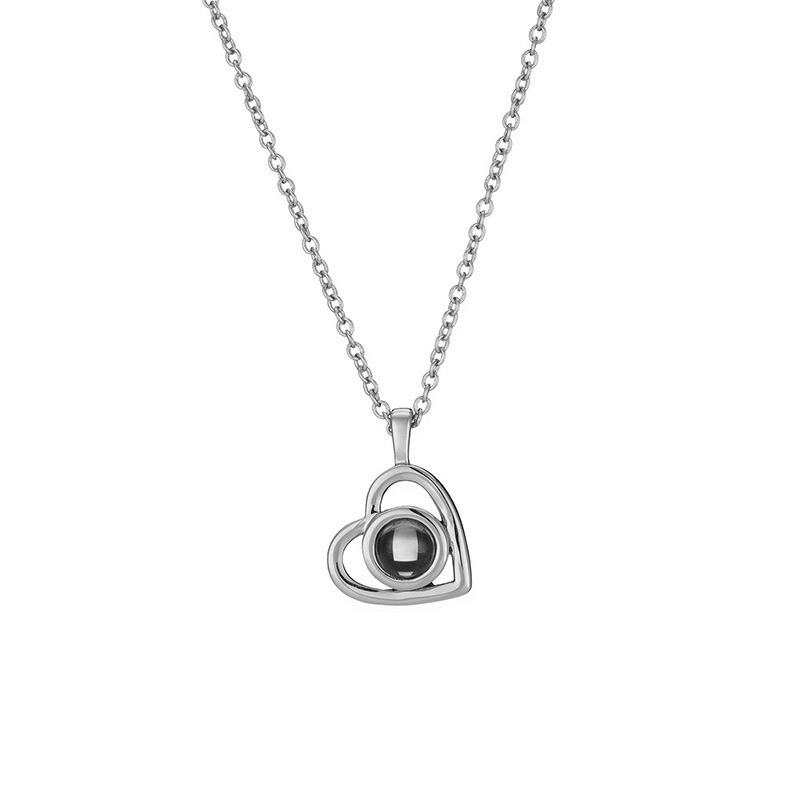 Customized Pet Projection Photo Heart-Shaped Necklace