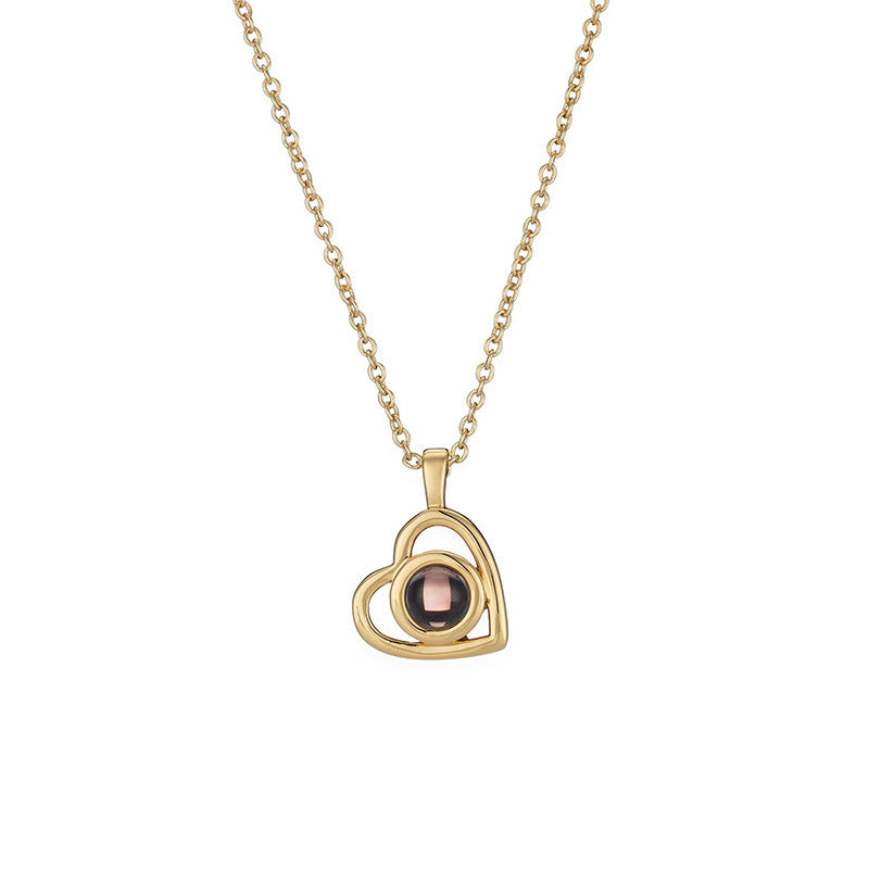 Customized Pet Projection Photo Heart-Shaped Necklace
